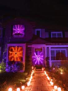 1 件恐怖万圣节 LED 蜘蛛网灯 - 70 个灯泡，8 种模式，USB 供电，适合室内派对和装饰（不含蜘蛛） - 黑色 - 查看 11