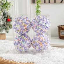 4 piezas Adornos de bolas de Navidad, Bolas de Navidad únicas con lentejuelas, Decoraciones de árbol de Navidad, Regalos de Navidad, Adecuado para Navidad, Acción de Gracias, Decoración de árbol de Navidad, Exhibición de ventana de hotel, Decoración de escenas festivas, Perfecto para Navidad, Ideal para la decoración del hogar en Acción de Gracias, Decoraciones navideñas, Decoración de habitación de invierno