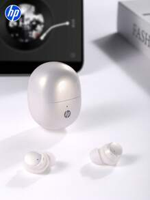HP 新款无线耳塞，具有优质音质 5.防水等级 IPX4,4 自动配对耳塞，播放时间长达 28 小时，轻巧的无线耳机带麦克风，兼容 Android，游戏耳机和扬声器，麦克风，节日礼物情人节礼物 - 白色 - 查看 11