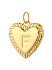 Magic Fish 1 件金色铜镀心形和字母吊坠项链