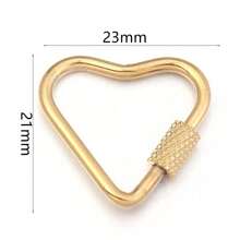 2 件/包不锈钢几何连接扣，心形、椭圆形、五角星形手链项链连接螺丝，DIY 珠宝配件 - 幾何連接扣 - 查看 15