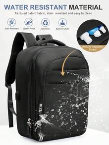 带 USB 充电端口的简易旅行背包，适合男士的 14-15.6 英寸笔记本电脑背包，大容量学校背包，周末背包，随身背包，徒步旅行背包，防水旅行必备品，配有行李带设计，适合户外工作度假旅行必备 - 彩色 - 查看 8