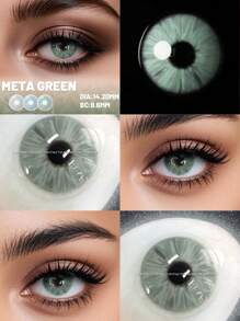 Lalens Lalens Rückkehr zur Schule Kontaktlinsen Meta Kollektion Jahresverwendung farbige Kontaktlinsen 1 Paar graue & weiße Kontaktlinsen, um die Augen natürlich zu vergrößern und für Augen-Make-ups Kontaktlinsen Schönheit Pupillen Kosmetik Weiche Linse Halloween Kostüm Cosplay