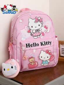 1pc Sanrio Hello Kitty, My Melody, Cinnamoroll Large Capacity Travel Backpack, Fashion Multifunctional Casual Bookbag, Nylon Material, Suitable For Daily Use, Travel, Campus, Outdoor, Ideal Gift Travel Essentials Holiday Vacation Duffle Bag Luggage Suitcase Travel Bag For Women - Multicolor - View 9