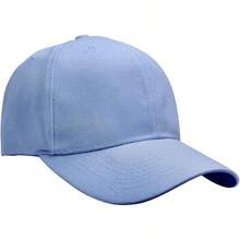 Bulk Lot 12-Pack Adjustable Size Plain Blank Solid Color Baseball Caps - Sky Blue - View 3