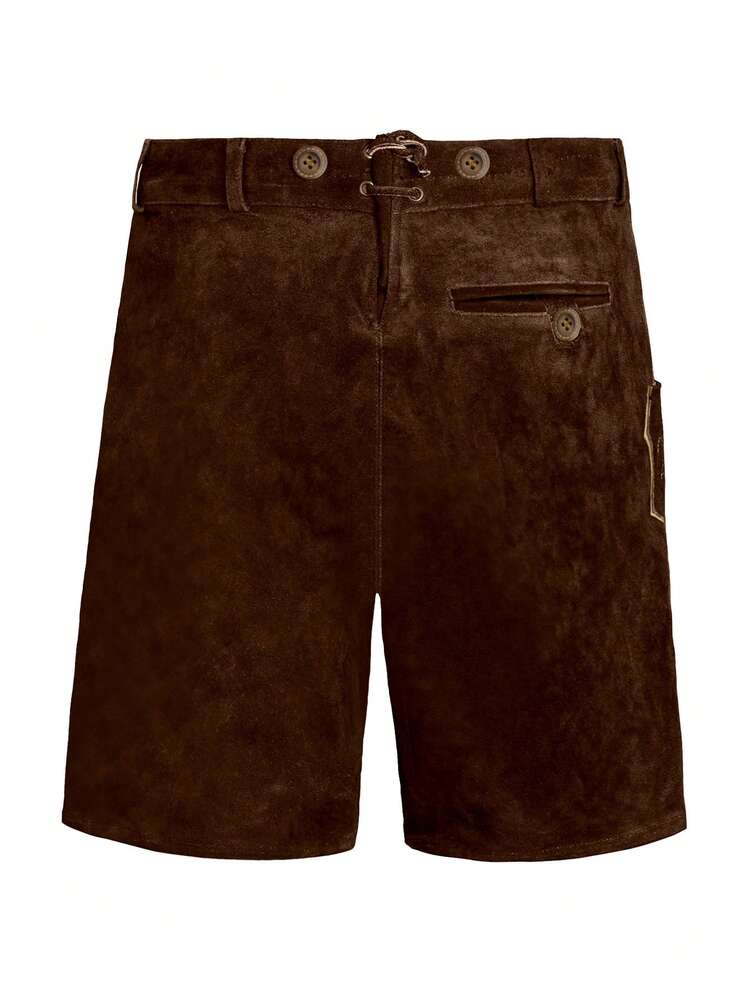 Lightweight Bib Shorts Men's Bavarian Shorts For Oktoberfest In Munich, Germany - Chocolate Brown - View 3