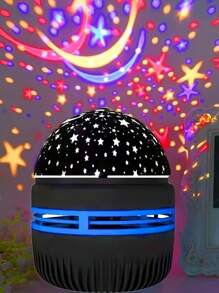 星空投影 LED 灯，带遥控器的多色图案，星星、月亮和浪漫的星空氛围，水晶立方体 LED 投影灯，床头灯和睡眠灯，银河星空投影仪，卧室夜灯投影仪