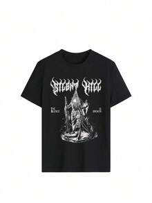 Women's Summer Plus Size Retro Silent Hill Pattern Printing Casual Simple Loose Daily Round Neck Short Sleeve T-Shirt Tops Women's Summer Plus Size T-Shirt Tops