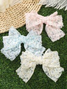 1 件可爱蝴蝶结发夹，带丝带，甜美百搭女孩发饰，优雅发夹，蝴蝶结发饰