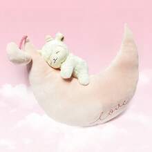 MINISO 羊暖暖-绵羊系列-绵羊系列-暖暖-白色小羊毛绒公仔（月亮款），柔软的绒毛温柔如云朵，暖白色配色搭配温馨滤镜，超感人的闭眼笑容。（1个） - 白色 - 查看 3