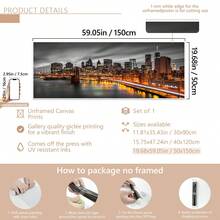 1 幅大型帆布画，描绘纽约市曼哈顿天际线景观、布鲁克林大桥日落场景、防水帆布墙画、礼品艺术品、卧室、办公室、客厅、咖啡厅、酒吧、家居和宿舍装饰、海报 - 彩色 - 查看 16