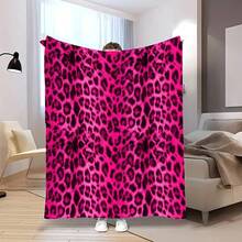Colorful Leopard Print Blanket, Warm & Versatile For , Adds A Modern Touch To Your Home, Creating A Comfortable Bedroom Style.  Super Soft Flannel Printed  Blanket,As Birthday Gifts, Family, Wedding, Souvenir Blankets, Polyester Blankets Suitable For All Seasons, Washable, Machine Washable, Lightweight, Breathable, Comfortable, Warm, Unique, 280gsm For Him, Her Personalized Ideal Gifts For Her, Him, Family, Boyfriend, Girlfriend, Father, Family, Mother, Lover, Daughter, Son, Grandfather, Grandmother, Teacher,Doctor, Nurse,Friend, Classmate, Pet.Perfect Nap, Camping, Travel, Home, Daily Life, Office Decoration, Birthday, Anniversary, Valentine's Day, Thanksgiving, Graduation Season,Christmas, Halloween, Mother's Day, Father's Day, Wedding, New Year Gifts ,Sofa,Bed,Car,Bedroom,Living Room,Office,  Outdoor Camping, Beach,Wall Decoration - 多色6 - 查看 5