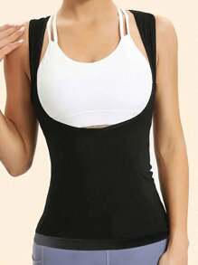 女士运动塑身背心、健身训练吸汗背心、跑步塑身背心、女士紧身吸汗背心、百搭修身、收腹健身背心、女士运动背心、跑步运动背心。健身服、健身房配件、腹部瘦身束腹带、腹部瘦身束腹带 - 彩色 - 查看 4