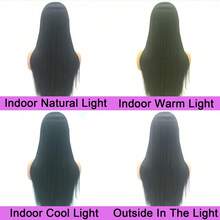 200% Density Wigs 28 Inch 13x6 HD Lace Frontal Wigs Long Straight Black Wigs Synthetic Heat Resistant Fiber Hair Wig Premium Natural Black Silk Straight 13*6 Hairpiece For Women With HD Transparent Lace Glueless Lace Natural Straight Wigs