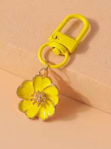 彩色花朵钥匙扣：精致可爱的饰物，适用于包包和钥匙，珐琅花朵设计，风格多样，多色甜美少女马卡龙色调，完美的小礼物钥匙扣，适用于包包、汽车配件，适合女士