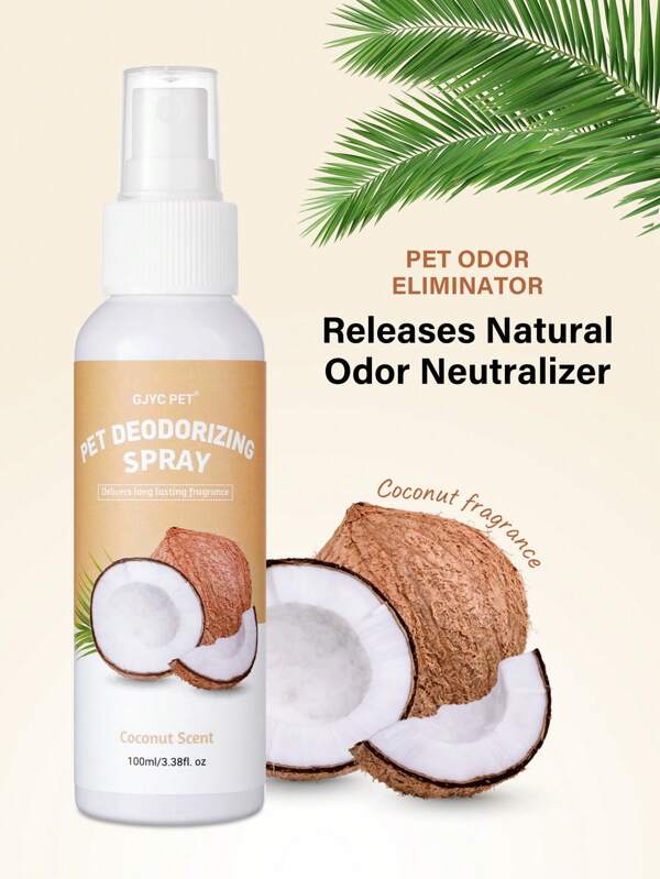 GJYC PET Vaporisateur de parfum pour chien à la noix de coco longue durée | Vaporisateur désodorisant pour animal de compagnie dérivé naturellement | Convient aux chats | 100 ml