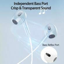 HP 1127 In-Ear Headphones, Dual Version Interface For Free Choice, Metal Cavity, High-Fidelity Sound Quality, One-Button Remote Control, Plug And Play With Mobile Phone/Notebook, White Type-C - White Type-c - View 4