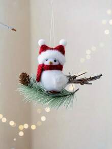 1 件/3 件可爱毛绒鸟饰品 - 鸟儿栖息在树枝上，节日挂饰，圣诞树装饰，生日庆祝，独特礼物，家居装饰 - 彩色 - 查看 10