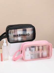 3 件套防水 PVC 旅行化妆包、化妆品收纳包、洗漱包，适合度假、假日、夏季必需品、护肤品、洗漱用品、珠宝、文具、电子产品