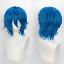 YEWELL 14英寸短直发合成假发,带刘海,男女通用角色扮演假发,每日手工制作,适合动漫、游戏、圣诞节活动、化装舞会等场合 - 彩色 - 查看 15