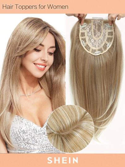 Hair Toppers For Hair Loss 18inch Hair Pieces For Women 6.5X6.5 Inch Hair Topper Adding Extra Hair Volume, Natural Straight Hair Toppers For Women Feel Like Real Hair