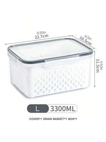 9pcs/Set Food Storage Containers With Drain Baskets And Lids - Leak-Proof, Fridge, Reusable Multi-Purpose Kitchen Storage Boxes For Fruits, Vegetables And Food. 3 Containers, 3 Drain Baskets, 3 Lids. - Multicolor - View 11