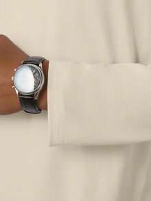 男士休闲标语和图案印花长袖 T 恤，秋季 - 杏色 - 查看 5