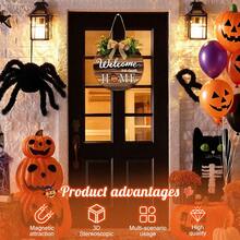 Hatisan Welcome Sign Front Door Decoration, Rustic Round Wood Wreaths Wall Hanging Outdoor, Farmhouse, Porch, Front Door Sign Wreath, For Spring Summer Fall All Seasons Holiday Halloween Christmas - 復古色 - 查看 3