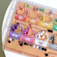 木制磁性颜色和数字迷宫玩具 - 计数和分类活动，磁珠迷宫玩具，彩色磁性数字，精细运动技能学习礼物（生日，圣诞节，万圣节），磁性拼图，开发游戏，早期教育互动游戏，光滑表面，学龄前活动 - 磁性顏色分類走珠 - 查看 3