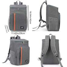 Rucsac izolat - Material Oxford îngroșat, calitate superioară, bretele reglabile și buzunare multiple pentru camping, drumeții, școală - negru cu accente portocalii, nu intră în contact cu alimentele, echipament de drumeție, depozitare pentru camping, design elegant, construcție complet impermeabilă