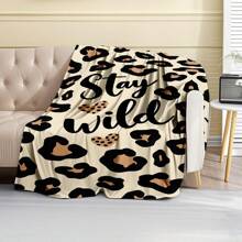 1PC With Beautiful Leopard Print Pattern, Machine Washable, Soft And Comfortable, Lightweight Wool Blanket, Comfortable Air Conditioning Blanket, Home Decoration, Suitable For All Seasons, Christmas And Halloween Friend Gifts, Suitable For Sofas, Beds, Cars, Offices, Camping, Travel, Outdoor, Suitable For Giving To Family And Friends. The Perfect Gift For Sons, Daughters, Grandmothers, Grandfathers, Fathers, Mothers, Uncles, And Aunts