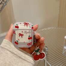 1个装可爱樱桃蝴蝶结耳机保护套 - 高品质保护套，兼容 1/2/3/4/Pro/Pro（第二代）/Pro 3，防震时尚，是送给女孩和青少年的理想礼物 - 彩色 - 查看 8