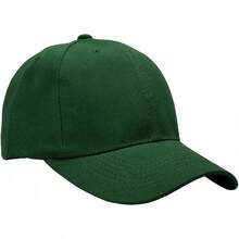 Bulk Lot 12-Pack Adjustable Size Plain Blank Solid Color Baseball Caps - Hunter Green - View 3