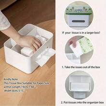 1pc Multifunctional Desktop Storage Box, Tissue Box, Remote Control & Miscellaneous Organizer