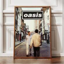 1pc Canvas Wall Art Poster Inspired By The Oasis Album, Features Bright Colors Like Sky Blue, Ginger Yellow, Mixed Shades, White, Pink, And Black. It'S An Decor Piece Perfect For Music Lovers In Living Rooms And Bedrooms.Canvas Wall Art,Posters For Room,Home Decor,Room Decor Aesthetic,Room Decoration Stuff.Optional Frame - 1pc - View 8