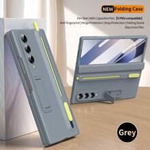 Galaxy Z Fold7/Z Fold6/Z Fold5/Z Fold4/Z Fold3 Phone Case, Hinge Protection, Comes With Stylus Pen, Full-Body Shockproof, Foldable Integrated Stand, Retractable Pen Slot, Skin-Friendly Anti-Fingerprint Case, With Tempered Glass Screen Protector - 彩色 - 查看 14