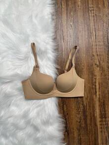 Lilivine Áo ngực không gọng mềm mại và thoải mái màu kaki dành cho nữ, nâng đỡ và hỗ trợ vòng ngực nhỏ, giảm thiểu kích thước - Màu Khaki - Xem 10