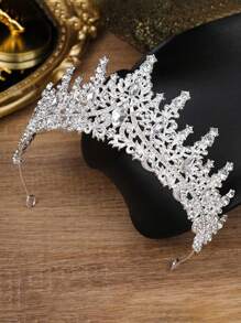 Set de bijuterii elegante și luxoase cu colier și cercei cu coroană, 4/3 buc., potrivit pentru spectacole, nunți cu flori, petreceri de prințesă, ceremonii de premiere, prezentări de modă și alte ocazii, set de bijuterii decorative și accesorii de păr pentru copii, în stil regal la modă.