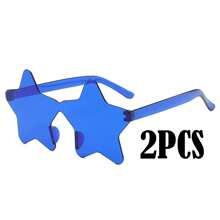 1-10副 - 无框五角星形眼镜，透明糖果色，派对眼镜，适合作为派对礼品，完美适用于泳池派对、海滩派对、夏季派对、生日派对、嘉年华、趣味活动或派对赠品（颜色随机）。