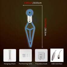 1 pieza Señal de neón LED de arma de anime, para decoración de pared y mesa, letreros luminosos señales de neón con alimentación USB, para decoración de dormitorio, boda y fiesta - Blanco+Azul - Ver 2