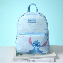 Miniso Disney Stitch Backpack, Casual Travel Knapsack For Student With Adjustable Straps, Lightweight And Spacious, Cartoon Design For School Season & Daily Use - Blue - View 2