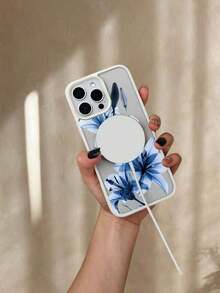 GALLAPLE Blue Lily Floral Print Magnetic Phone Case, Elegant Nature Aesthetic Case,Durable And Dirt-Resistant Material With Wireless Charging Design,Compatible With X/XS/XSMAX/11/11pro/11promax/12/12pro/12promax/13/13pro/13promax/14/14plus/14pro/14promax/15/15plus/15pro/15promax/16/16plus/16pro/16promax.Holiday Phone Accessories.Gifts An Excellent Gift For Friends Y2k Phone Case Cover 17 Pro Max Fall Funda Para Cute Phone Cases Cover De Pink Christmas Silicone Phone Case Rilakkuma Girlfriend Or Boyfriend Cheap 16 Case 16 Pro Max Case Fundas New Year Mobile Phone Case Gifts For Women - 黑色 - 查看 3