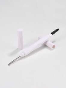 1支白色双头眉刷化妆刷睫毛卷翘眉梳美容工具便携式双头防尘不锈钢梳子带保护盖，两端多功能睫毛梳睫毛刷、眉刷、眼影刷、螺旋刷、螺旋刷、赠品 - 彩色 - 查看 2