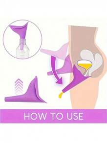 2件套 - 1个便携式硅胶小便漏斗 + 1个收纳盒，小巧可折叠设计，带便携包 - 可重复使用的女性站立式小便器，适合旅行、露营、徒步旅行，卫生用品