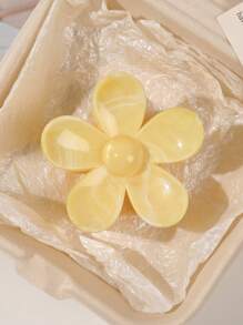 1 件 ABS 材质波西米亚风格大理石纹理芥末黄花朵 5 瓣花形发夹，海滩/度假发饰花形发夹秋季配饰秋冬度假装女士 - 彩色 - 查看 1