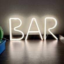 1 个 LED“酒吧”字母灯标志，暖白色发光字母灯，DIY 单词组合 BAR 适用于酒吧、酒馆、派对、生日、露营、餐厅、庭院、走廊、宿舍、卧室、夜间小吃、餐厅和派对场景、情人节、母亲节、万圣节、圣诞节和其他节日的装饰 - 电池供电（不含电池）