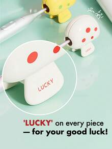 1 pieza/2/3 piezas Soporte para cepillo de dientes con forma de hongo, Cubierta protectora para cabezal de cepillo de dientes de viaje con diseño "SUERTE", Material ABS reforzado, Agarre fuerte y múltiples colores, Apto para uso diario, viajes, viajes de negocios, hoteles, hogar y vuelta al colegio