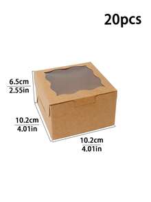 5 piezas/10 piezas/20 piezas/30 piezas Caja de pan estilo INS Macaron, Caja pequeña de pastel con ventana, Caja de rebanada de pastel, Caja de galletas, Caja pequeña de aperitivos, Caja pequeña de pastel, Adecuada para postres, fresas, pasteles - Papel - Ver 14