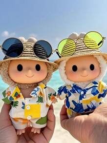 2 paires de lunettes de poupée de 17 cm, convenant à , lunettes de soleil saisonnières, lunettes de décoration de poupée, mini, mignonnes, à la mode. Applicable pour la fabrication de poupées, accessoires de poupée, cadeaux d'Halloween (à l'exclusion des poupées)