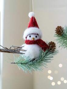 1 件/3 件可爱毛绒鸟饰品 - 鸟儿栖息在树枝上，节日挂饰，圣诞树装饰，生日庆祝，独特礼物，家居装饰 - 彩色 - 查看 4